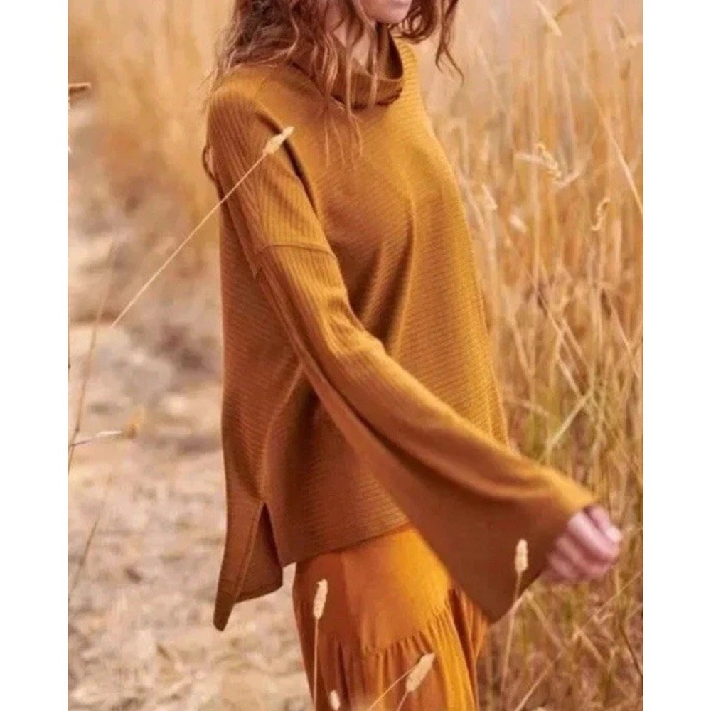 Free People Movement Can't Handle This Turtleneck Top Burnt Orangeā XS